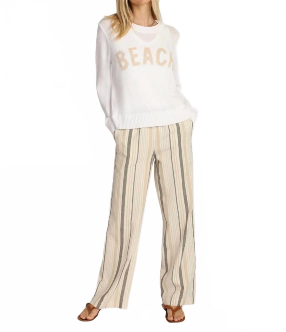 NEW DYLAN drift straight-leg pant in white/brown